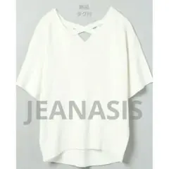 新品タグ付　JEANASIS　ジーナシス　Ｖネックプルオーバー　白　
白