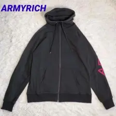 ARMYRICH ジップアップパーカー フーディー　メンズ　ビッグロゴ