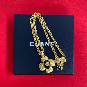 ほぼ未使用 箱付き CHANEL シャネル 96A 刻印 ヴィンテージ ココマーク モチーフ GP チェーン ネックレス ペンダント ゴールド 00350