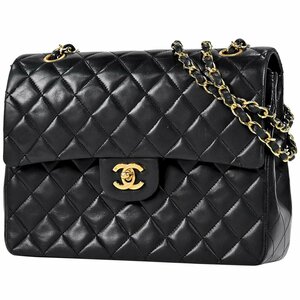 【ジャンク品】シャネル CHANEL マトラッセ Wフラップ チェーン ショルダーバッグ ココマーク ハンドバッグ レザー ブラック レディー 中古