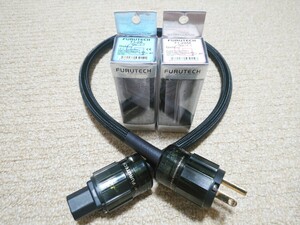 SAEC サエク 電源ケーブル AC-7000 0.9m / FURUTECH フルテック 金メッキ FI-28M(G) 電源プラグ / FI-28(G) インレット / メッシュチューブ