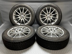 【中古】50系エスティマ C-HR等 グッドイヤー アイスナビ7 215/60R17 weds ravrion LUMIERE 17×7J+48 5穴114.3 スタッドレス ハブ径60 平