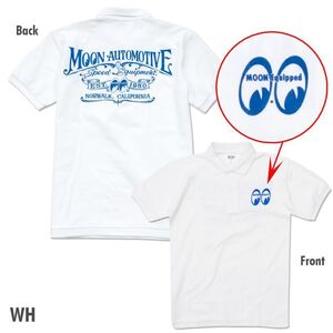 送料200円　MOON Automotive ポロシャツ [MQF087]　MOONEYES　WH　XLサイズ