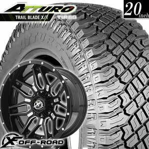 XF OFFROAD XF222 20x10 pcd135 pcd139.7 6穴 ATTURO XT 275/55R20 285/55R20 タイヤホイールセット サーフ プラド タコマ FJクルーザー