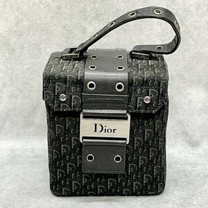 1円〜美品 Christian Dior ディオール　バニティバッグ　ストリートシック　トロッター　ロゴ　ジャガード×レザー　ハンド