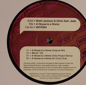 新品未使用 Brett Jackson & Orion Ft.Jade / A House Is A home-12inchレコード (0075)