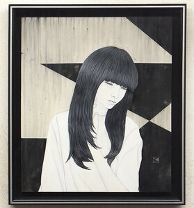 【GLC】川島優 「FRAGMENTBOX」 日本画20号共シール 院友 東郷青児美術館や愛知県芸大蔵画家 ◆モノトーンで奏でる若手注目画家◆希少大作!