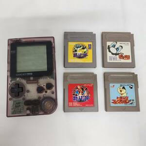 GAME BOY pocket ゲームボーイポケット 本体とソフト4本付き スケルトン