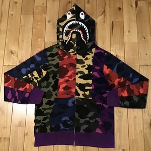 Mix camo シャーク パーカー Mサイズ shark full zip hoodie a bathing ape bape crazy エイプ ベイプ アベイシングエイプ 迷彩 j656