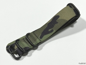 ラグ幅：22mm 高品質 迷彩 NATOストラップ 尾錠ブラック ファブリック 時計用ベルト ナイロン ミリタリー 時計用バンド ⑩ HG1