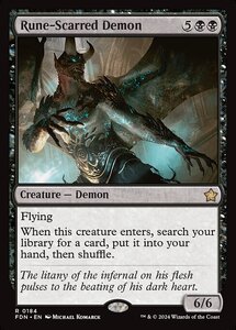 MTG ■黒/英語版■(184)《ルーン傷の悪魔/Rune-Scarred Demon》ファウンデーションズ FDN 黒R