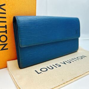 A460【ほぼ極美品】LOUIS VUITTON ルイヴィトン エピ ポルトフォイユ サラ 二つ折り財布 長財布ウォレット M60320/CA1906 カード入れX2