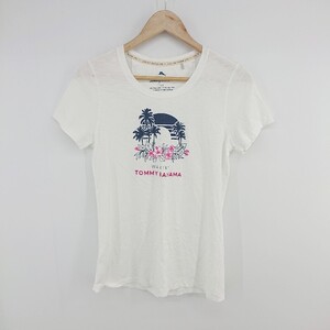 ◇ Tommy Bahama トミーバハマ イラスト プリント 半袖 Tシャツ カットソー サイズS/P ホワイト マルチ レディース E