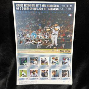ICHIRO SUZUKI HAS SET A NEW MLB RECORD OF 9 CONSECUTIVE 200-HIT SEASONS イチロー 記念切手 野球 メジャーリーグ マリナーズ MLB