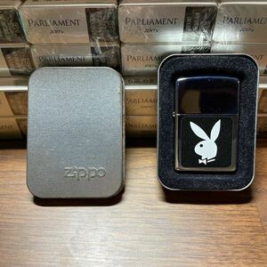 zippo playboy ジッポライター　プレイボーイ　バニー（即決　パーラメント100ｓ9ミリボックス４カートン付）