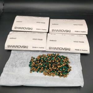 ☆ほぼ未使用 4点 ヴィンテージ SWAROVSKI スワロフスキー ルース 1100 LIGHT SIAM ライトシャム 22 SS ゴールドフォイル 裸石 R-3 