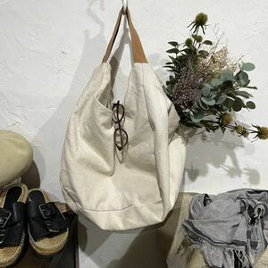 nico and ... (ニコアンド) ちょっとした旅行にも◎ ＊レザ−×キャンバスビッグトートバッグ＊ BAG/ビックトート/マルシェバッグ