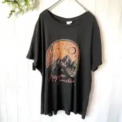 エイチアンドエム【 L 】半袖 西アメリカ ブリーチTシャツ 黒　a204