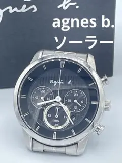 腕時計 agnes b. アニエスベー クロノグラフ ソーラー 黒色盤面