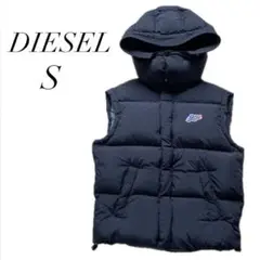 DIESEL 22AW ボリューム ダウンベスト ネイビー L フード着脱可