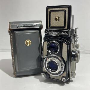 (志木)Yashica/ヤシカ yashica-44 二眼レフカメラ フィルムカメラ レザーケース付 レンズ Yashikor 1:3.5 f=60mm アンティーク