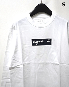 S 未使用【agnes b. pour ADAM ET ROPE BOX LOGO LS Tee White アニエスベー ロンtシャツ アダム エ ロペ ロンTシャツ カットソー】