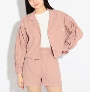 ラスト　新品　PINK-latte　開襟シャツ+ロンT　２点セット 　ピンクモカ(043)　16(160cm)　定価4730円