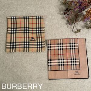 バーバリー　ハンカチ　2枚セット　まとめ売り　BURBERRY チェック柄 バーバリーチェック　美品