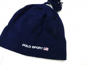 POLO SPORT ポロスポーツ ラルフローレン ★ ニット帽・帽子 ★ ロゴ・星条旗 刺しゅう入り ★ ネイビー