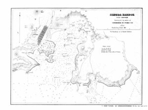 即落,古地図A3コピー,ペリー報告書「下田湾地図」海図,黒船,幕末