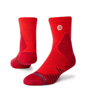 STANCE ICON HOOPS QTR サイズL RED FEEL360 インフィニット クォーター スポーツ ソックス 靴下 アイコン 赤