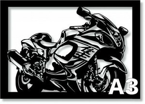 スズキ(SUZUKI) ハヤブサ GSX-1300R(2)の切り絵　【A3サイズ】[B3-029]