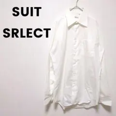 【スーツセレクト】 メンズ　ワイシャツ　長袖　(Ｍ)　綿100%　ビジネス