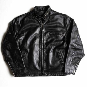 【美品/ビッグサイズ】SCHOTT【641/シングルライダースジャケット】44 ボアライナー付き レザージャケット アメリカ製 ショット 2409524