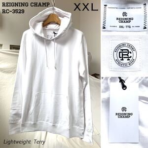 XXL 新品 REIGNING CHAMP レイニングチャンプ 定番 ライトウェイトテリー スウェット パーカー メンズ 白 RC-3529 フーディー 送料無料