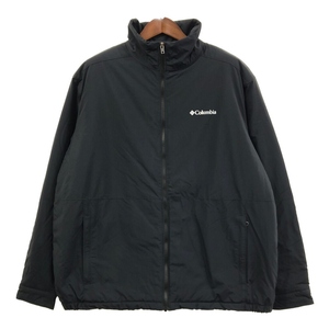 Columbia コロンビア ソフトシェルジャケット アウトドア 大きいサイズ ワンポイントロゴ ブラック (メンズ 2XL) 中古 古着 Q8854