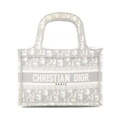 ディオール Dior ハンドバッグ BOOK TOTE ブックトート ミニ 50-MA-0280 グレー キャンバス ブックトート ミニ レディース Used B