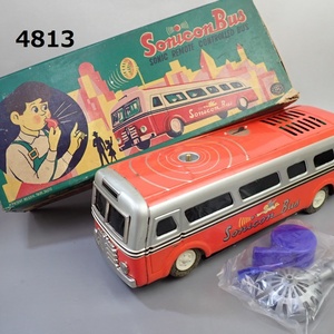 ■FK-4813◆増田屋　ブリキ　SONICON BUS ソニコンバス　　現状品　レトロ玩具　ジャンク　箱付き　20240608