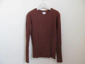 (52854)ZARA　Kids　ザラキッズ　長袖　リブ　カットソー　Tシャツ　クルーネック　ブラウン系　13-14　164㎝　USED