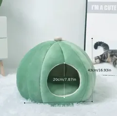 Yino Cozy Polyester Fiber Pet Nest、全年間の囲まれたベッド、小型から中型の犬、猫、ペット用、冬の暖かさ、ペットハウス用品用