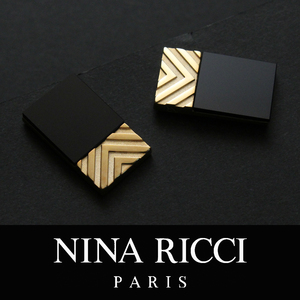 7941◆ニナリッチ◆カフス◆ゴールド＆ブラック◆ドイツ製◆カフスボタン～カフリンクス◆NINA RICCI◆新品