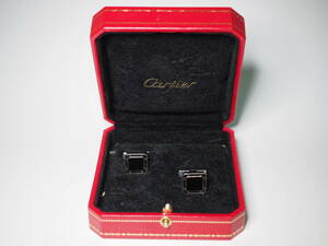Cartier カルティエ カフス SILVER925　オニキス　スクエア　四角　シルバーＸブラック