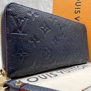 【美品 近年モデル】ルイヴィトン LOUIS VUITTON ジッピーウォレット 長財布 ラウンド モノグラム アンプラント マリーヌルージュ M62121