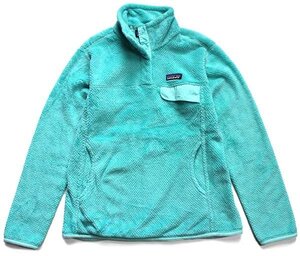 ★patagoniaパタゴニア RE-TOOLリツール POLARTEC フリース スナップT アクアブルー M★アウトドア キャンプ プルオーバー