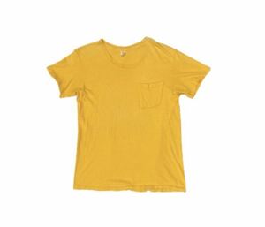 70s HANE 無地 ポケットTシャツ USA製 ビンテージ マスタード チャンピオン ヘインズ　90s 80s