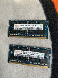 ☆送料無☆メモリ hynix 2GB 2Rx8 PC3-8500S 2GBx2枚 計4GB ノートパソコン用