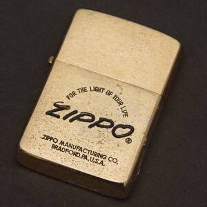 中古　ZIPPO　ジッポーロゴ　イタリック　1985年製　ゴールド　ブラッシュド　＼＼＼ZIPPO＼＼