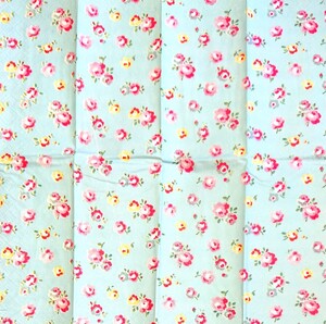 【即決】ペーパーナプキンバラ売り1枚から ポケットサイズ 【Cath Kidston】LITTLE ROSE blue