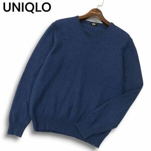 UNIQLO ユニクロ 秋冬 高級!! カシミヤ100%★ Vネック ニット セーター Sz.L　メンズ　C4T08290_9#K