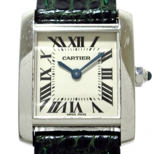 Cartier(カルティエ) 腕時計 タンクフランセーズSM W5001256 レディース K18WG×社外革ベルト 白